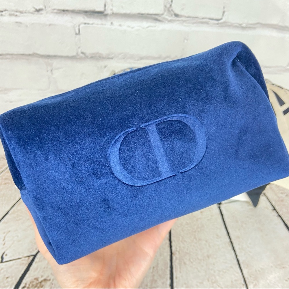 Dior blue velvet pouch crossbody from beauty line with scarf - Picture 7 of 12